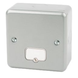 MK Metalclad Plus 13A Unswitched Metal Clad Fused Spur  Aluminium with White Inserts