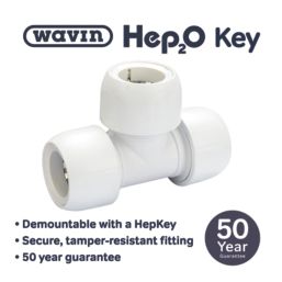 Hep2O  Plastic Push-Fit Equal Tee 28mm