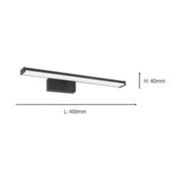 Eglo Galenzana-E 400mm LED Bathroom Mirror Light Black 7.4W 900lm