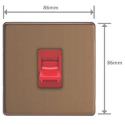 Varilight  45A 1-Gang 2-Pole Cooker Switch Brushed Bronze