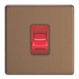 Varilight  45A 1-Gang 2-Pole Cooker Switch Brushed Bronze