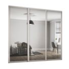Spacepro Shaker 3-Door Sliding Wardrobe Door Kit Cashmere Frame Mirror Panel 2592mm x 2260mm