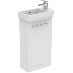 Ideal Standard i.life S Floorstanding Washbasin Unit with Chrome Handle & Basin Matt White 410mm x 205mm x 845mm