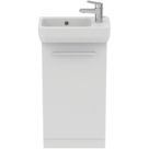 Ideal Standard i.life S Floorstanding Washbasin Unit with Chrome Handle & Basin Matt White 410mm x 205mm x 845mm