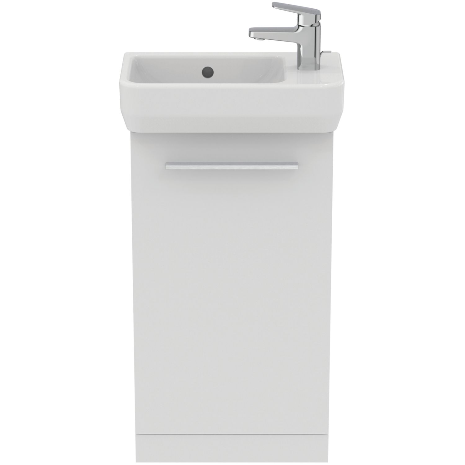 Ideal Standard i.life S Floorstanding Washbasin Unit with Chrome Handle & Basin Matt White 410mm x 205mm x 845mm (228HM)