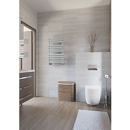 Terma Rolo Towel Designer Towel Rail 755mm x 520mm Grey / Silver 1592BTU