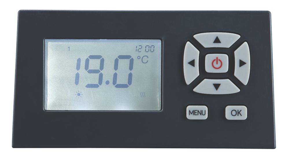 Blyss Saris Wall-Mounted Panel Heater Dark Grey 1000W - Screwfix