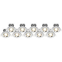 LAP  Fixed  LED Downlights Chrome 4.5W 420lm 10 Pack