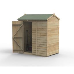 Forest Beckwood 6' x 4' 6" (Nominal) Reverse Apex Shiplap Timber Shed with Base