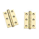 Smith & Locke Polished Brass  Ball Bearing Hinges 75 x 50.8mm 2 Pack