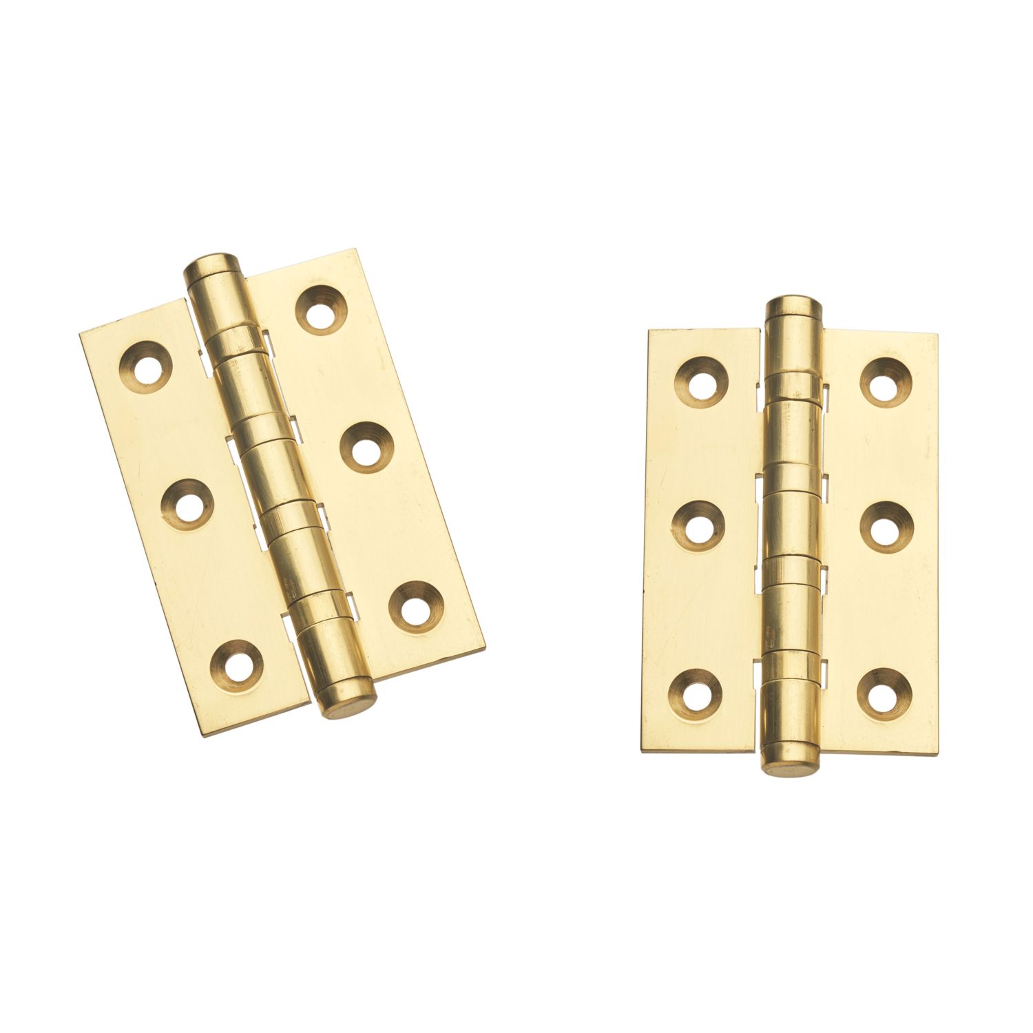 Smith & Locke Polished Brass Ball Bearing Hinges 75mm x 50.8mm 2 Pack (228PX)