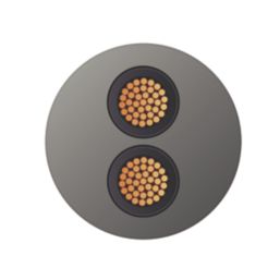 Time 2-Core YY Grey 1mm²  Unscreened Control Cable 1m Coil