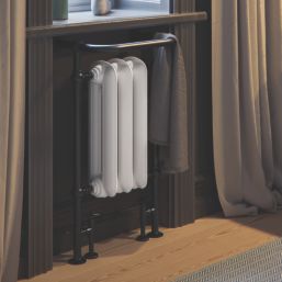 Terma 900mm x 490mm 1217BTU White / Black Cast Iron Traditional Towel Radiator