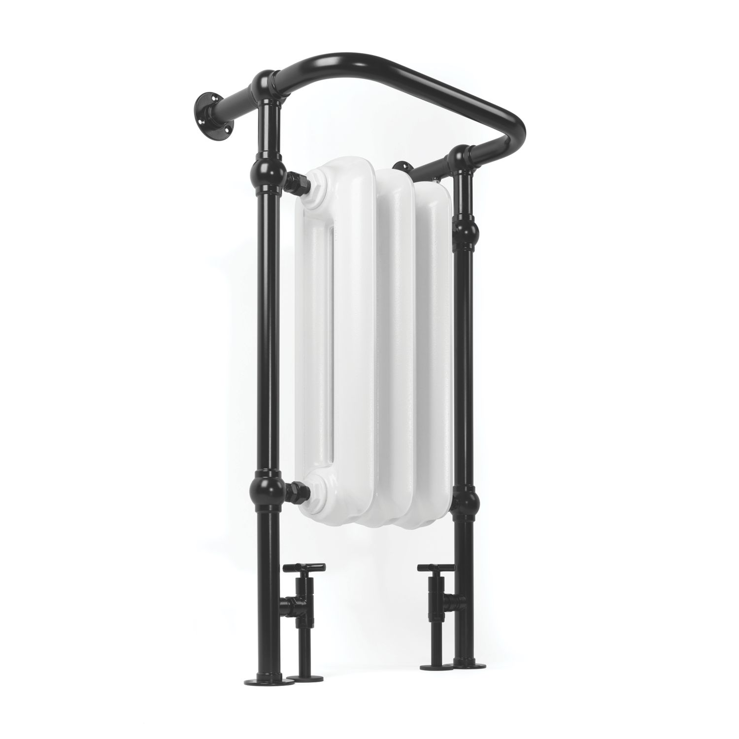 Terma 900mm x 490mm 1217BTU White / Black Cast Iron Traditional Towel Radiator (228RH)