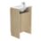 Newland  Double Door Floor Standing Vanity Unit with Basin Effect Natural Oak 500mm x 370mm x 840mm
