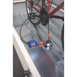 Trimetals Protect A Cycle 6' 6" x 3' (Nominal) Pent Metal Bike Store with Base Cream