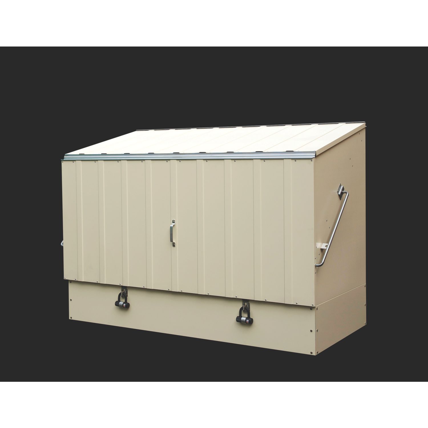 Trimetals Protect A Cycle 6' 6" x 3' (Nominal) Pent Metal Bike Store with Base Cream (228RY)