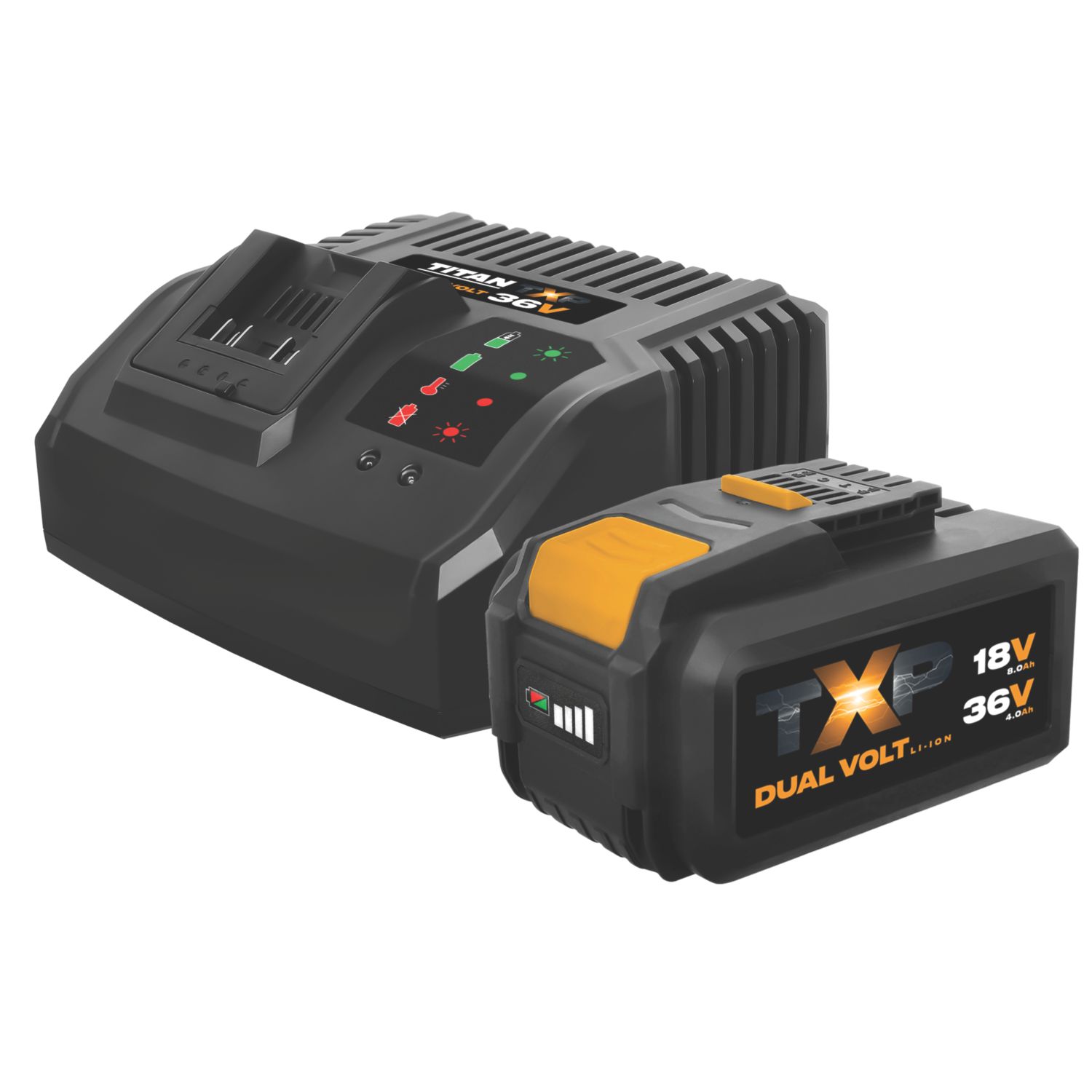 Titan TTB813ACC 18 / 36V 4.0 / 8.0Ah Li-Ion TXP Dual-Voltage Battery & Charger Set (228TH)