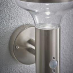 Saxby Roko Outdoor Wall Light With PIR Sensor Brushed Stainless Steel