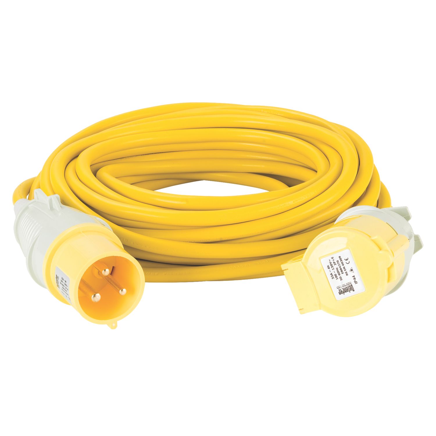 Defender Yellow 110V 32A Extension Lead 14m x 4.00mm² (228XX)