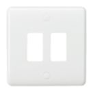 Knightsbridge Curved Edge 2-Module Grid Faceplate White
