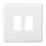 Knightsbridge Curved Edge 2-Module Grid Faceplate White