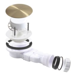 Flomasta  Shower Trap Brushed Brass 90mm
