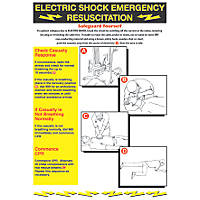 "Electric Shock Emergency Resuscitation" Safety Poster 600 x 420mm