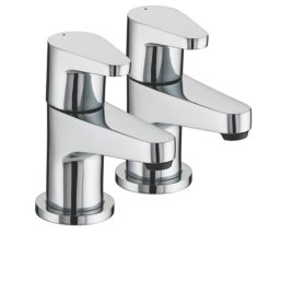 Bristan Quest Chrome 110mm Deck Mounted Lever 2 Tap Holes Bath Pillar Tap