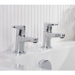 Bristan Quest Chrome 110mm Deck Mounted Lever 2 Tap Holes Bath Pillar Tap