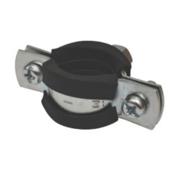 Tesla  26-31mm Rubber-Lined Pipe Clips Black/Steel 5 Pack