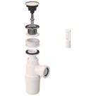 McAlpine Unslotted Pop Up All-in-One Basin Waste with Bottle Trap White 32mm