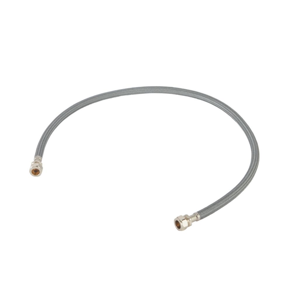 Flomasta Straight Flexible Compression Hose 15mm x 1/2" x 1000mm Screwfix