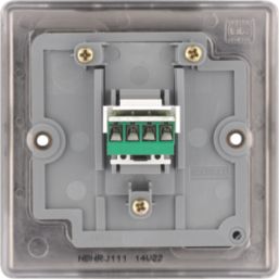 British General Nexus Metal 1-Gang RJ11 Telephone / Data Socket Black Nickel