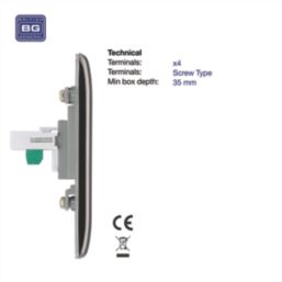 British General Nexus Metal 1-Gang RJ11 Telephone / Data Socket Black Nickel