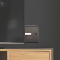 British General Nexus Metal 1-Gang RJ11 Telephone / Data Socket Black Nickel