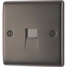 British General Nexus Metal 1-Gang RJ11 Telephone / Data Socket Black Nickel