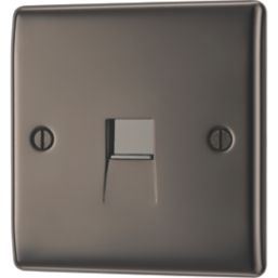 British General Nexus Metal 1-Gang RJ11 Telephone / Data Socket Black Nickel