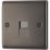 British General Nexus Metal 1-Gang RJ11 Telephone / Data Socket Black Nickel