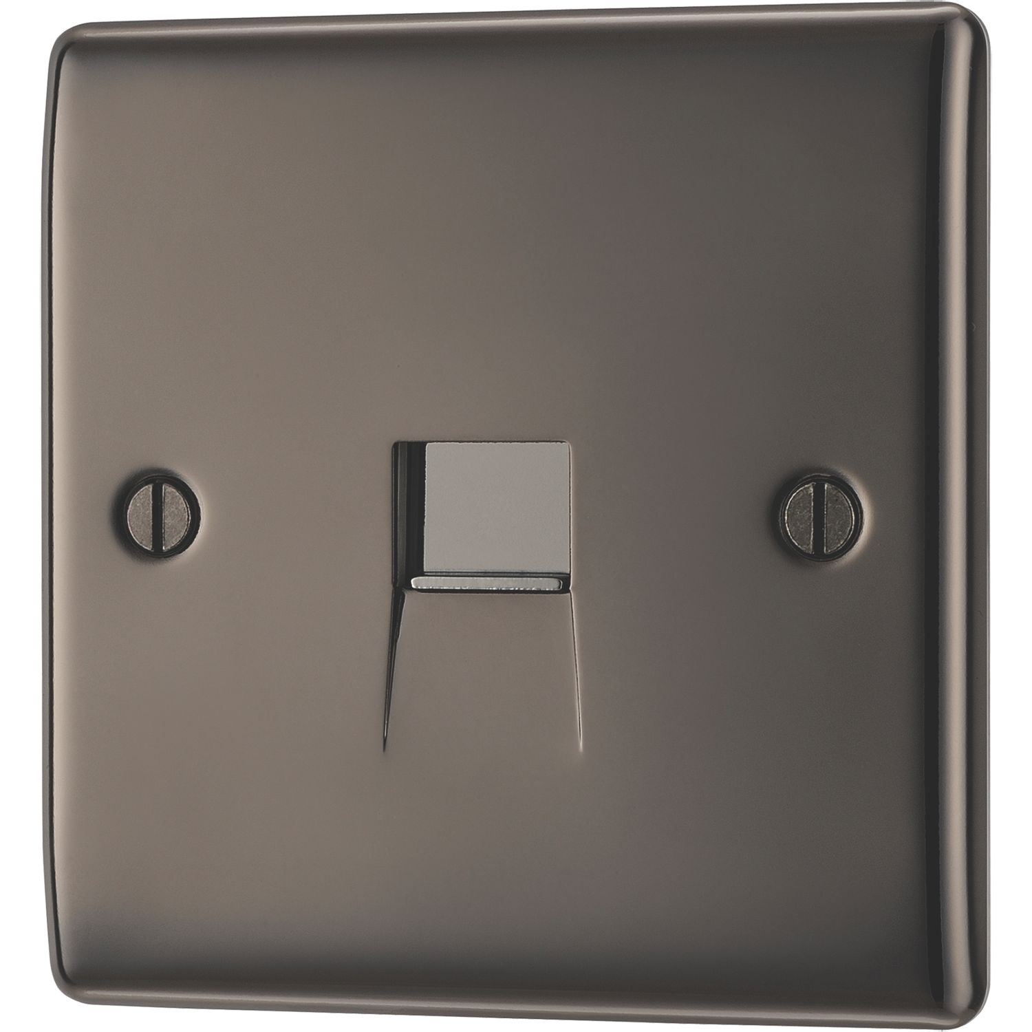 British General Nexus Metal 1-Gang RJ11 Telephone / Data Socket Black Nickel (229HK)