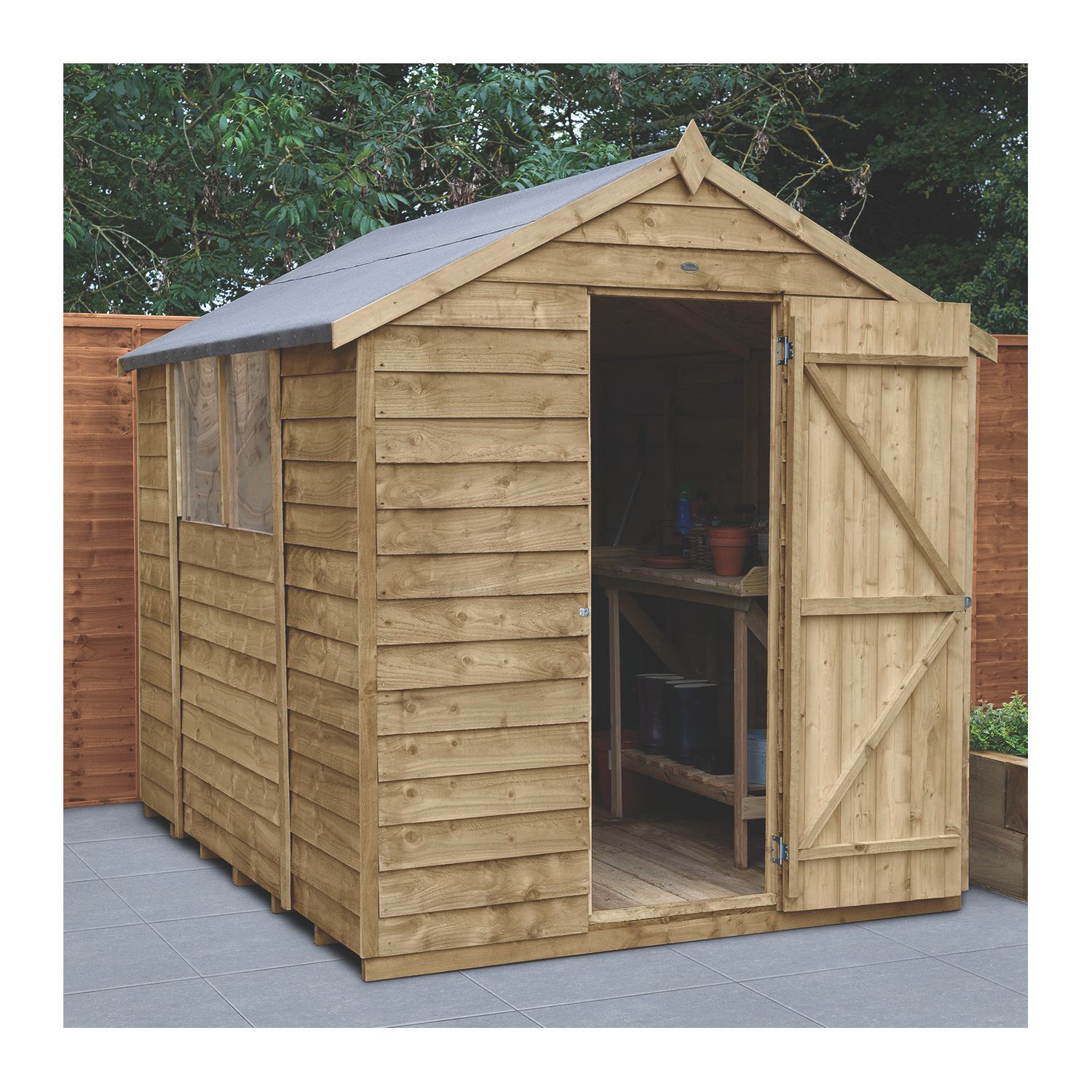 Forest 6' x 8' (Nominal) Apex Overlap Timber Shed with Base (229JR)