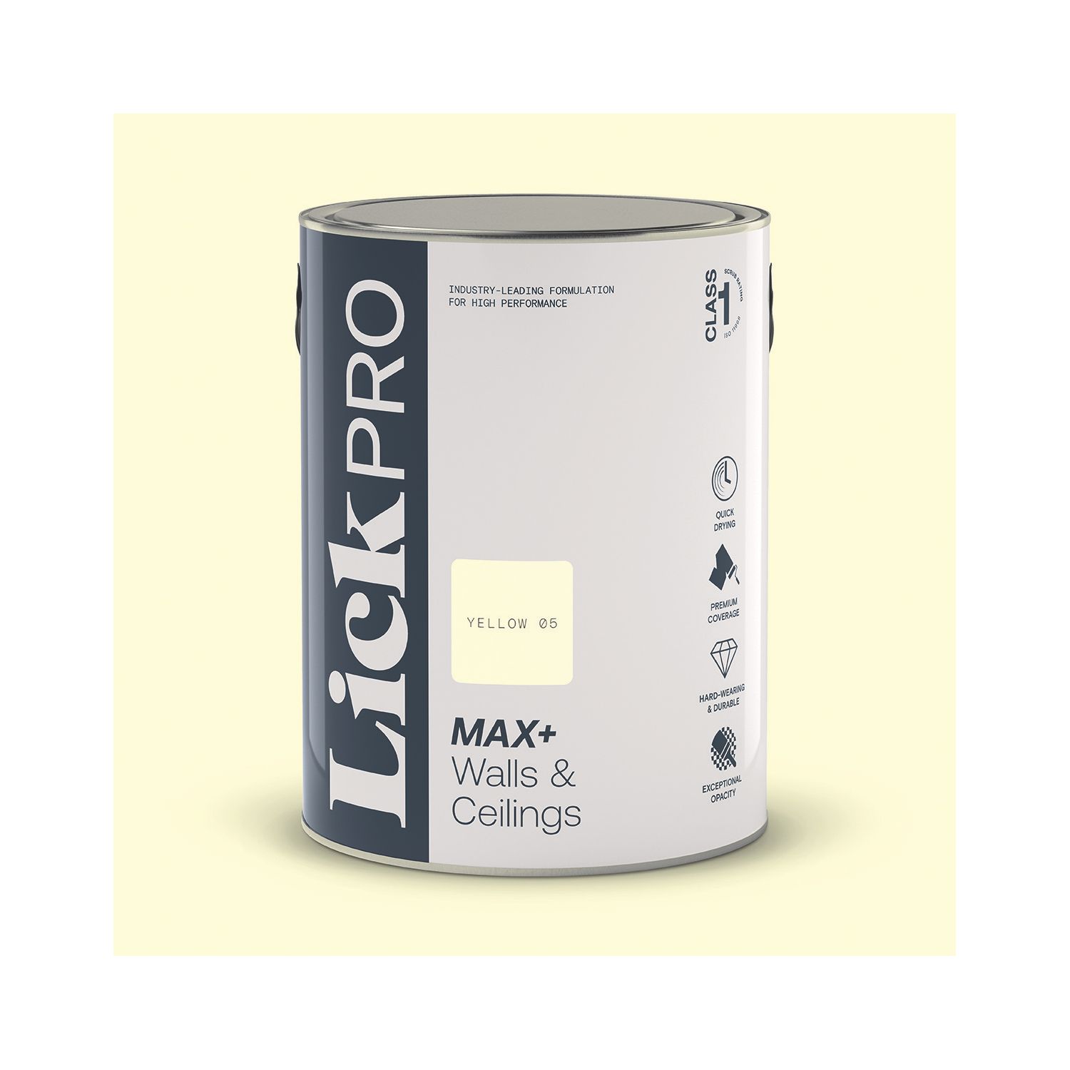 LickPro Max+ 5Ltr Yellow 05 Matt Emulsion Paint (229JY)
