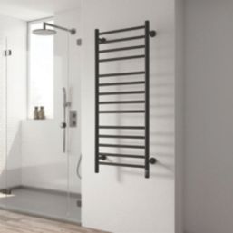 Reina 800mm x 500mm 426BTU Black Flat Electric Towel Radiator