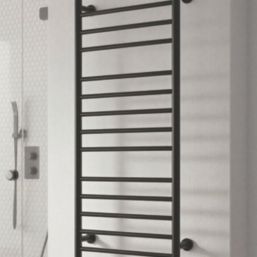 Reina 800mm x 500mm 426BTU Black Flat Electric Towel Radiator