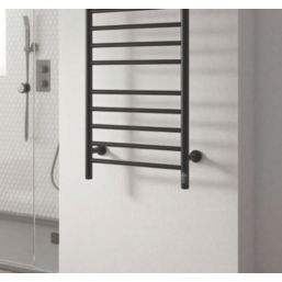 Reina 800mm x 500mm 426BTU Black Flat Electric Towel Radiator