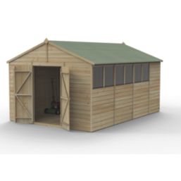 Forest Beckwood 10' x 14' 6" (Nominal) Apex Shiplap Timber Shed with Base & Assembly