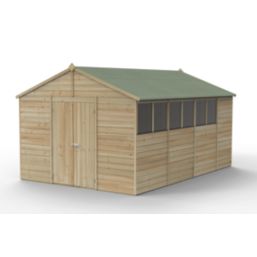 Forest Beckwood 10' x 14' 6" (Nominal) Apex Shiplap Timber Shed with Base & Assembly