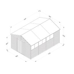 Forest Beckwood 10' x 14' 6" (Nominal) Apex Shiplap Timber Shed with Base & Assembly