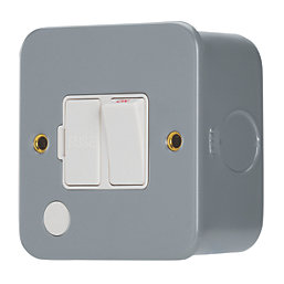 Contactum CLA3368 13A Switched Metal Clad Fused Spur & Flex Outlet   with White Inserts