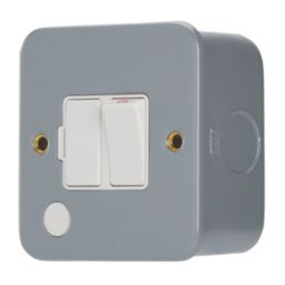 Contactum  13A Switched Metal Clad Fused Spur & Flex Outlet   with White Inserts